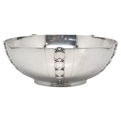 Pre-owned Tiffany & Co Sterling Silver Tomato/pumpkin Vine Pattern Salad Bowl 9.25" #16806 In Multi