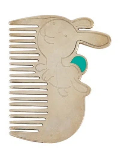 Pre-owned Tiffany & Co Sterling Tiny Tiffany Baby Bunny Comb In Silver