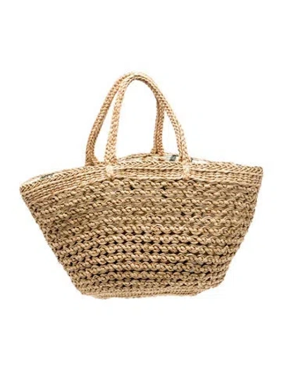Pre-owned Tiffany & Co Straw Tote In Neutrals