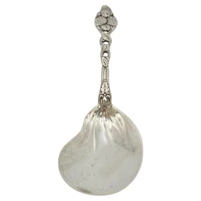 Pre-owned Tiffany & Co Strawberry Sterling Silver Berry Casserole Serving Spoon #20371 In Multi