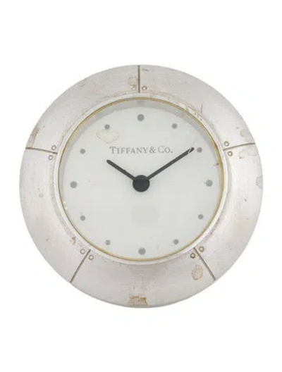 Pre-owned Tiffany & Co . Streamerica Travel Clock In Silver