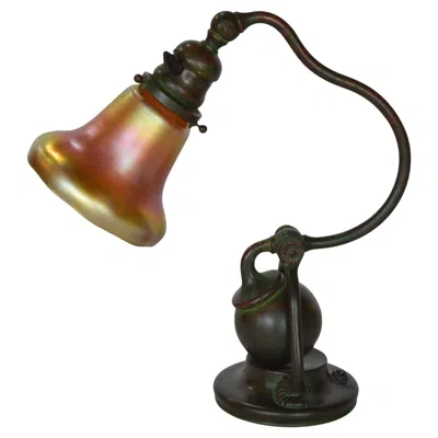Pre-owned Tiffany & Co . Studios Bronze And Favrile Table Lamp In Gold
