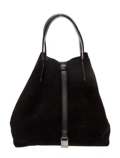 Pre-owned Tiffany & Co Suede Top Handle Bag In Black