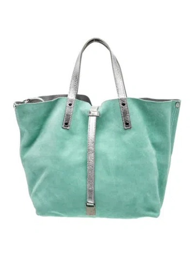 Pre-owned Tiffany & Co Suede Top Handle Bag In Blue
