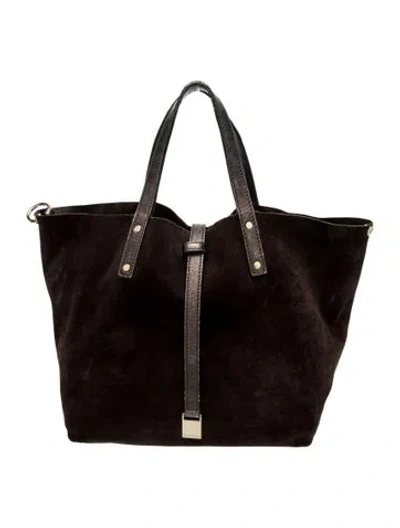 Pre-owned Tiffany & Co Suede Top Handle Bag In Brown