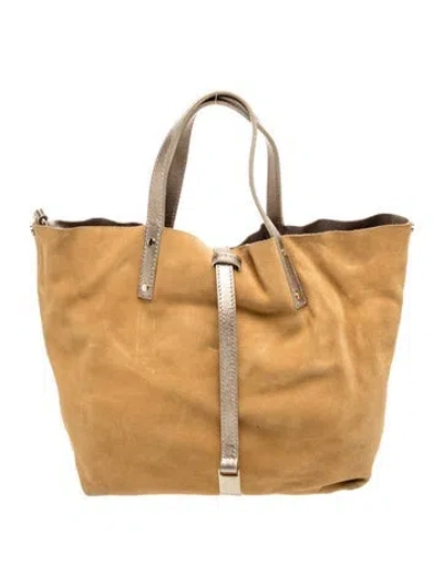 Pre-owned Tiffany & Co Suede Top Handle Bag In Neutral