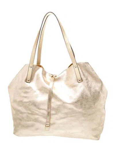 Pre-owned Tiffany & Co Suede Tote In Gold