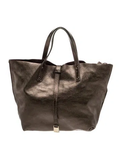 Pre-owned Tiffany & Co Suede Tote In Gold
