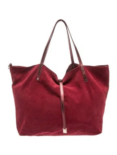 Pre-owned Tiffany & Co Suede Tote In Metallic/red
