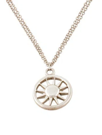 Pre-owned Tiffany & Co Sun Pendant Necklace, 16" In Multi