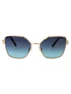 Tiffany & Co Tiffany Pale Gold Metal Sunglasses In Blue