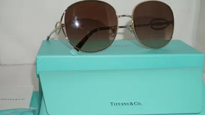 Pre-owned Tiffany & Co Sunglasses Gold Brown Gradient Tf3065 60213b 56 18 135