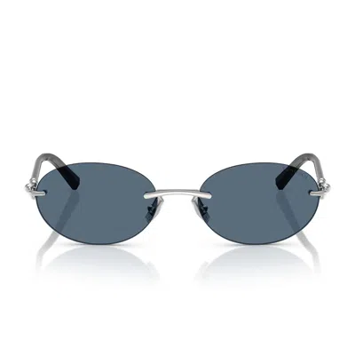 Tiffany & Co . Sunglasses Tf3104 D 600180 Silver/dark Blue Women In Metallic