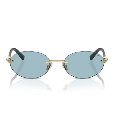 Tiffany & Co . Sunglasses Tf3104 D 602180 Pale Gold/blue Women In Pattern