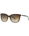 Tiffany & Co Full Frame Sunglasses In Tortoise Blue,brown Grad