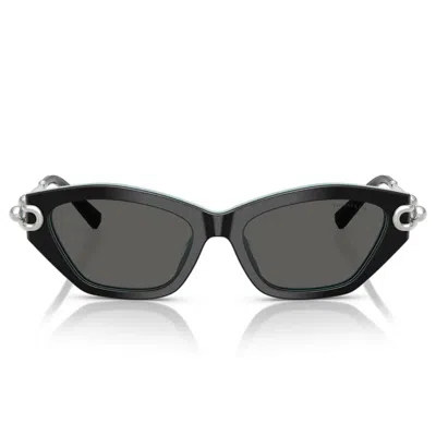 Tiffany & Co . Sunglasses Tf4231 U 8055 S4 Black Tiffany Blue/dark Gray Women