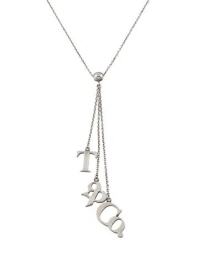 Pre-owned Tiffany & Co T & Co Letter Logo Drop Pendant Necklace, 16" In Multi
