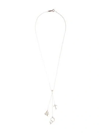 Pre-owned Tiffany & Co T & Co Letter Logo Drop Pendant Necklace, 16" In Multi