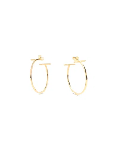 Tiffany & Co T Hoop 18kt Gold Earrings In Orange