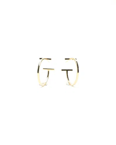 Tiffany & Co T Hoop Medium 18kt Yellow Gold Earrings