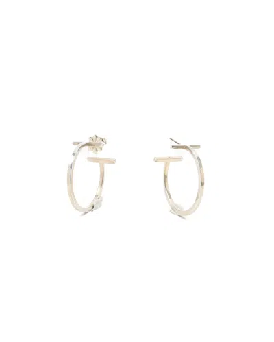 Tiffany & Co T Hoop Silver Earrings