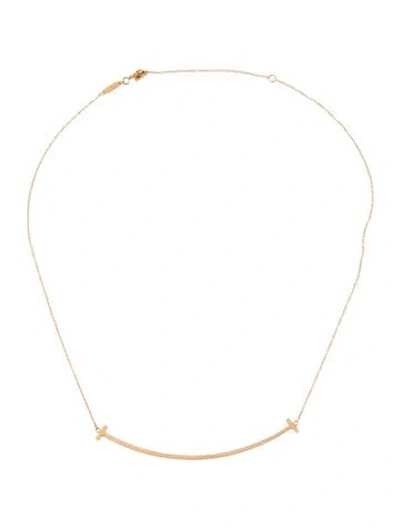 Pre-owned Tiffany & Co T Smile Large Pendant Necklace, 18" In Multi