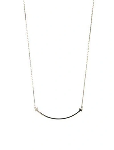 Pre-owned Tiffany & Co T Smile Pendant Necklace, 18" In Multi