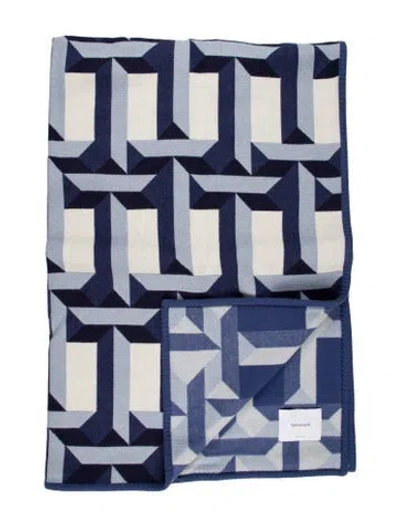 Pre-owned Tiffany & Co T True Throw Blanket In Blue