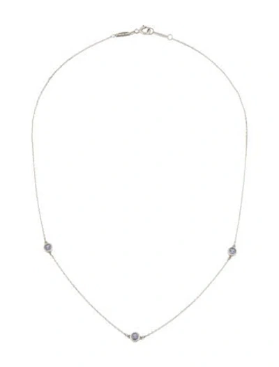 Pre-owned Tiffany & Co Tanzanite Color By The Yard Station Necklace, 16" In Multi