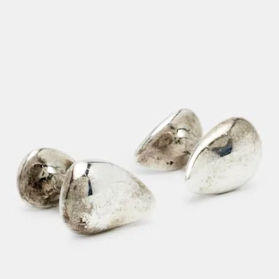 Pre-owned Tiffany & Co Teardrop Sterling Silver Cufflinks