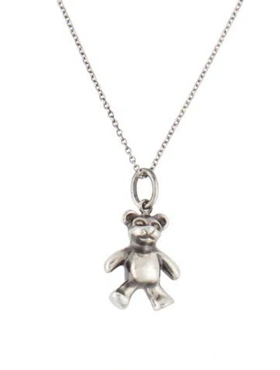 Pre-owned Tiffany & Co Teddy Bear Pendant Necklace, 16" In Multi