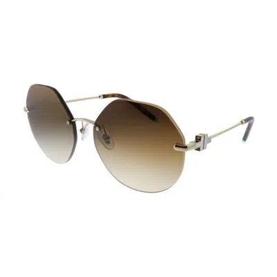 Pre-owned Tiffany & Co . Tf 3077 60213b Pale Gold Metal Sunglasses Brown Gradient Lens