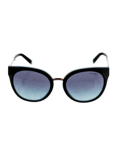 Pre-owned Tiffany & Co Tf2206 Faux Pearl Accents Sunglasses In Black