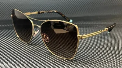 Pre-owned Tiffany & Co . Tf3084 60213b Gold Brown Gradient Women's 59 Mm Sunglasses