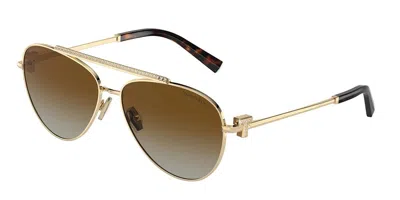 Tiffany & Co Tf3101b Polarized 6208t5 Women's Sunglasses Gold Size 59