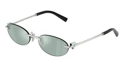 Tiffany & Co Tf3119d Asian Fit 600165 Men's Sunglasses Silver Size 56 In Green