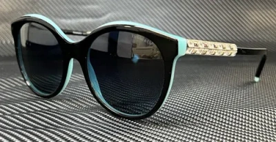 Pre-owned Tiffany & Co . Tf4175b 80554u Black Blue Grad Polarized Women's 55 Mm Sunglasses