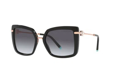 Pre-owned Tiffany & Co . Tf4185 80013c Black-gradient Grey Lens Women's Sunglasses 54mm In Gray
