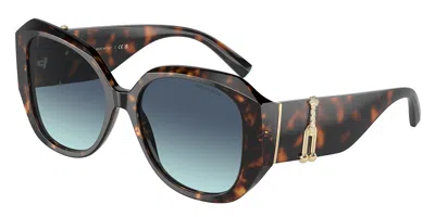 Tiffany & Co Tf4207b Asian Fit 80159s Women's Sunglasses Tortoiseshell Size 55 In Multi