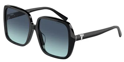 Tiffany & Co Tf4211d Asian Fit 83429s Women's Sunglasses Black Size 58 In Blue