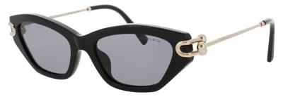 Tiffany & Co . Tf4231u Sunglasses 53-17-140 With Grey Polarized Lenses, Acetate/metal Frame, Case Inc In Black