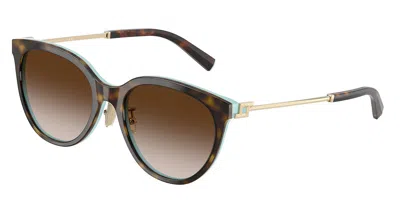 Tiffany & Co Tf4243d Vestibilità Orientale 81343b Occhiali Da Sole Tartarugatishell Per Donna In Brown