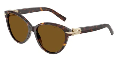 Tiffany & Co Tf4261 Polarized 801583 Women's Sunglasses Tortoiseshell Size 56 In Brown