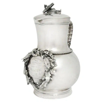 Pre-owned Tiffany & Co The New York Yacht Club Regatta Ewer By Tiffany Won By Sloop Gracie, 1872 In Silver