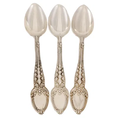 Pre-owned Tiffany & Co Tiffany& Co Three Set Tea Spoons In Sterling Silver 925 Pat 1x90m In Multi