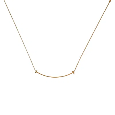 Tiffany & Co Tiffany 18k T Smile Large Pendant Necklace Rose Gold