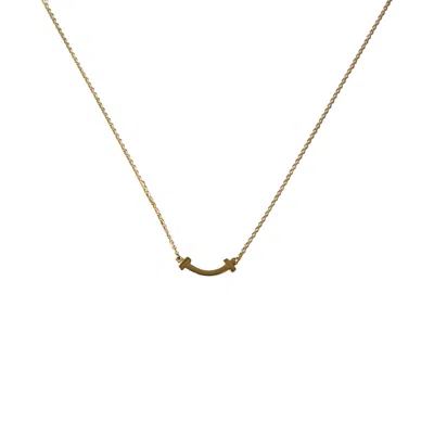 Tiffany & Co Tiffany 18k T Smile Mini Pendant Necklace Rose Gold