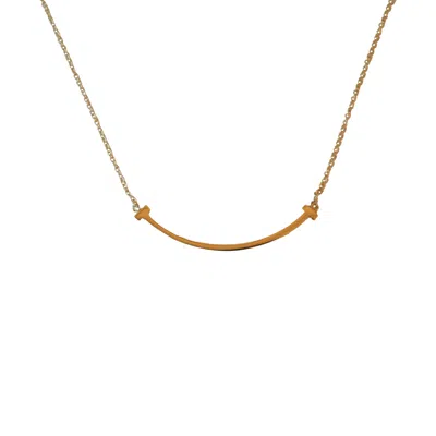 Tiffany & Co Tiffany 18k T Smile Small Pendant Necklace Rose Gold