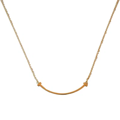 Tiffany & Co Tiffany 18k T Smile Small Pendant Necklace Yellow Gold