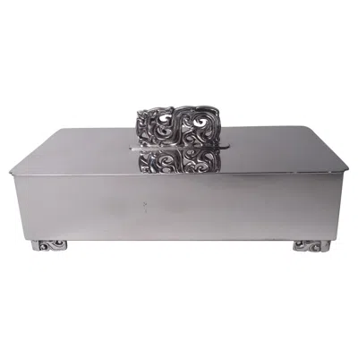 Pre-owned Tiffany & Co Tiffany American Midcentury Modern Box With Chinese Dragon Finial In Silver